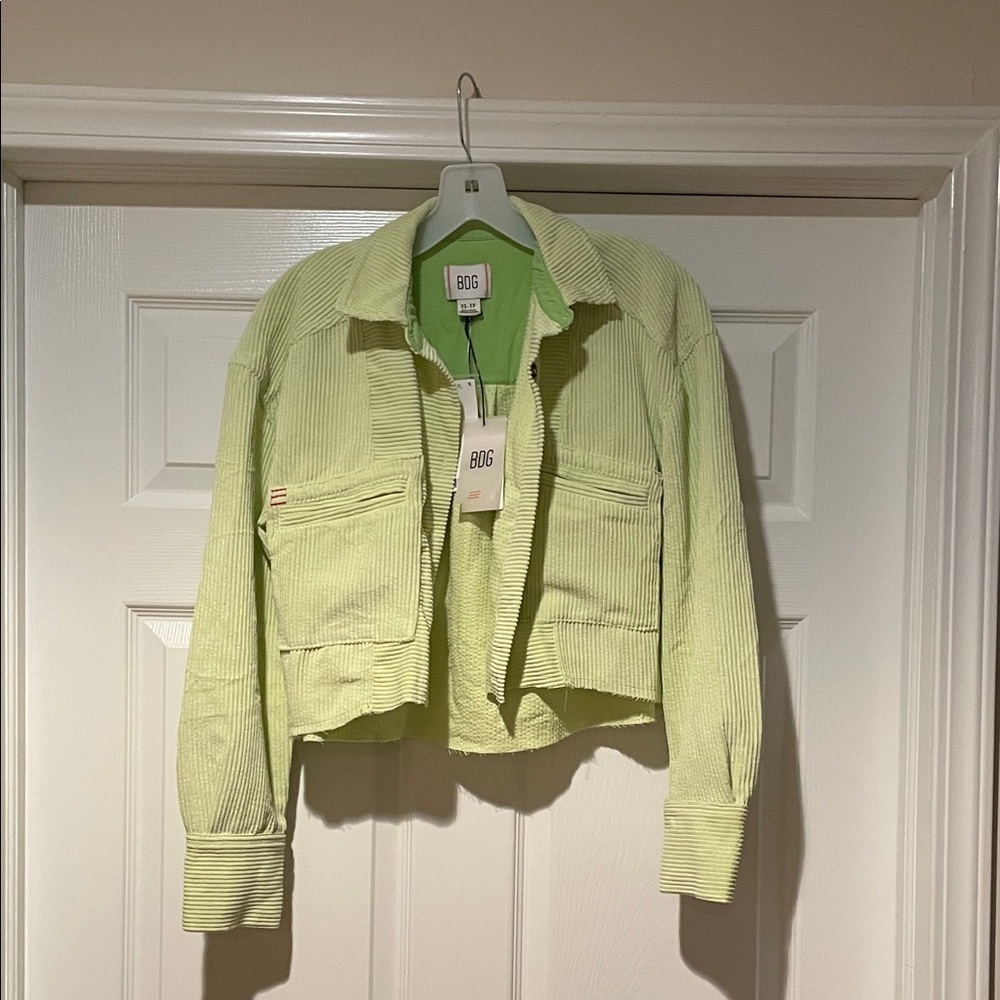 BDG Lime Green Corduroy Shacket